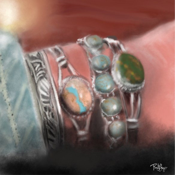 turquoise and silver